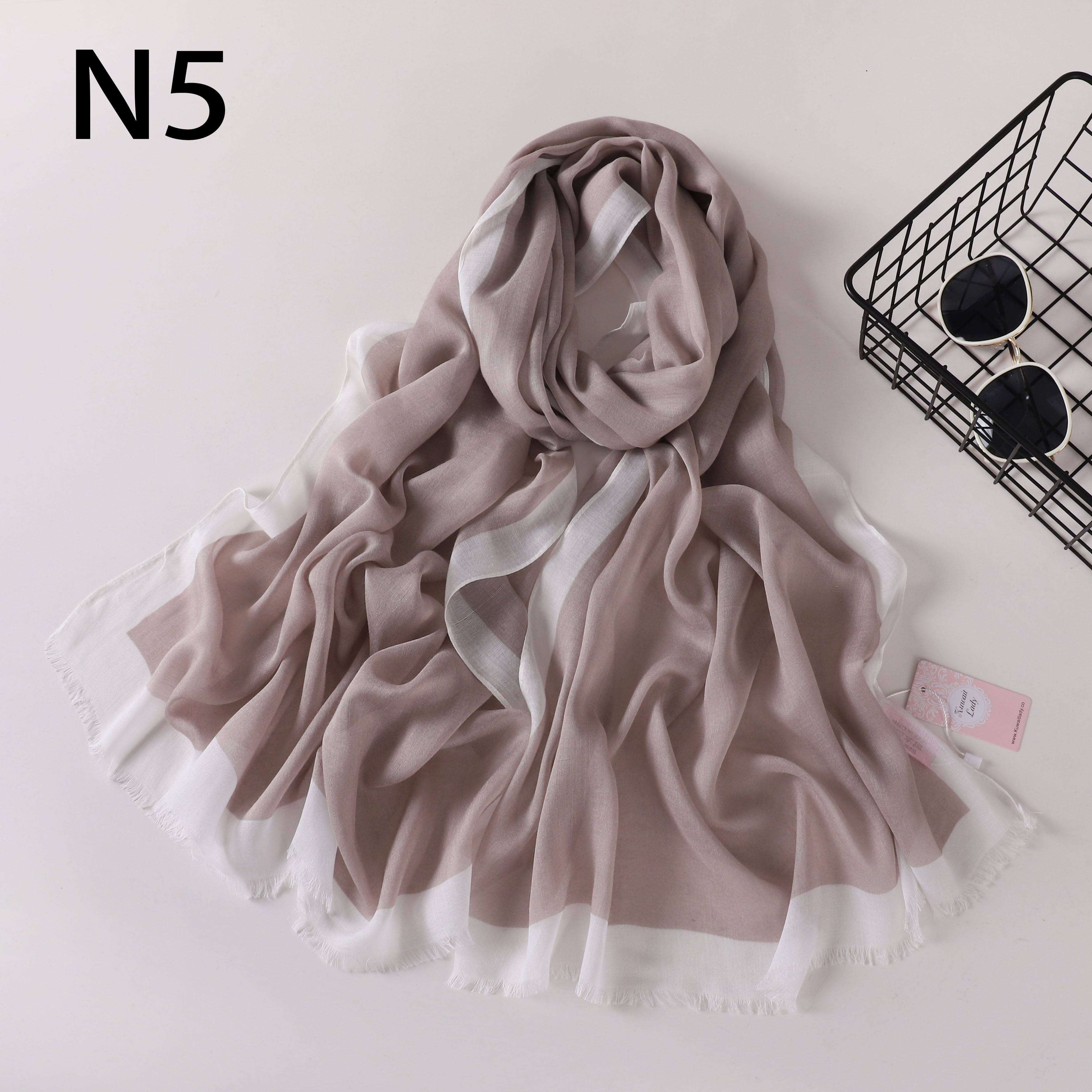 Frame Border Linen Scarf