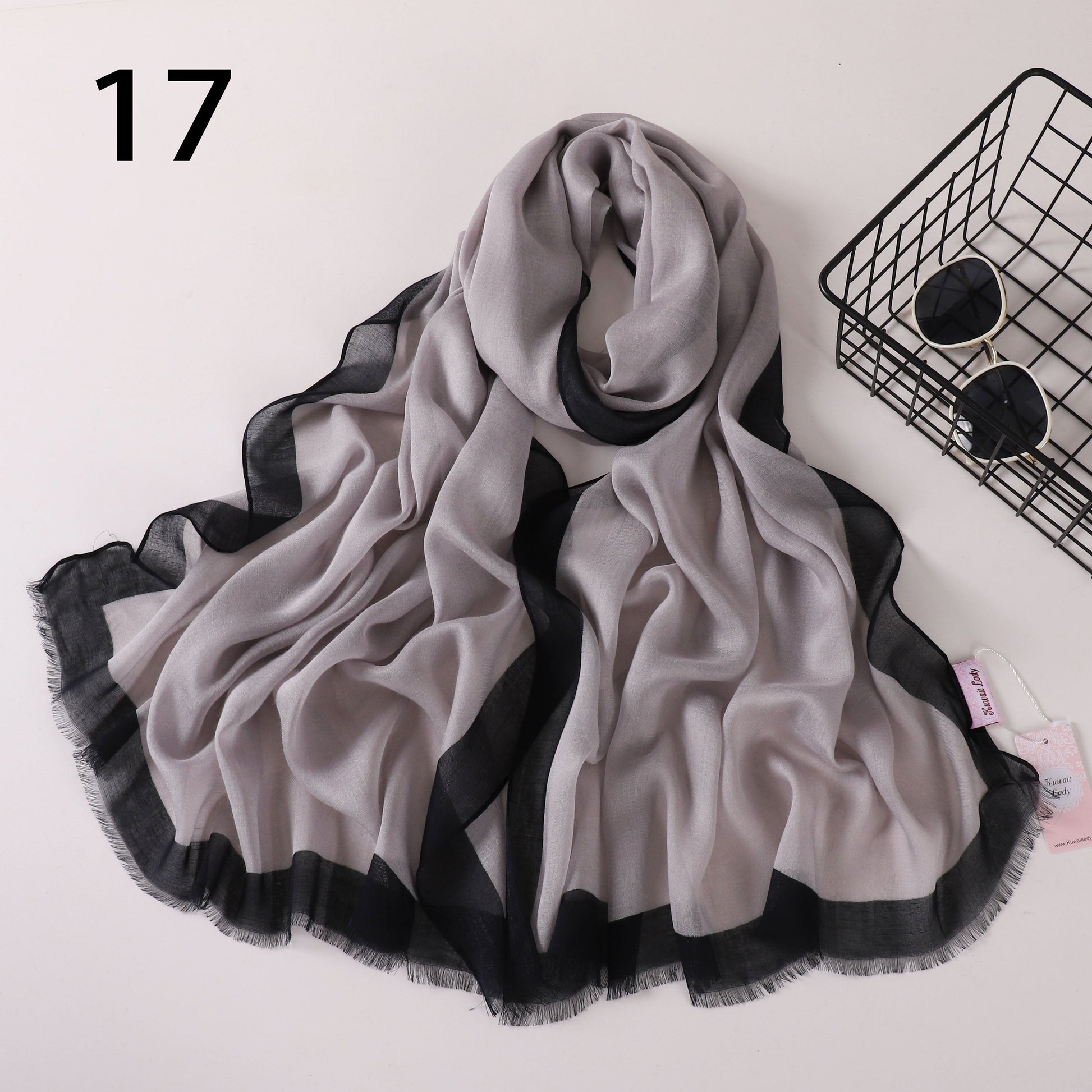 Frame Border Linen Scarf