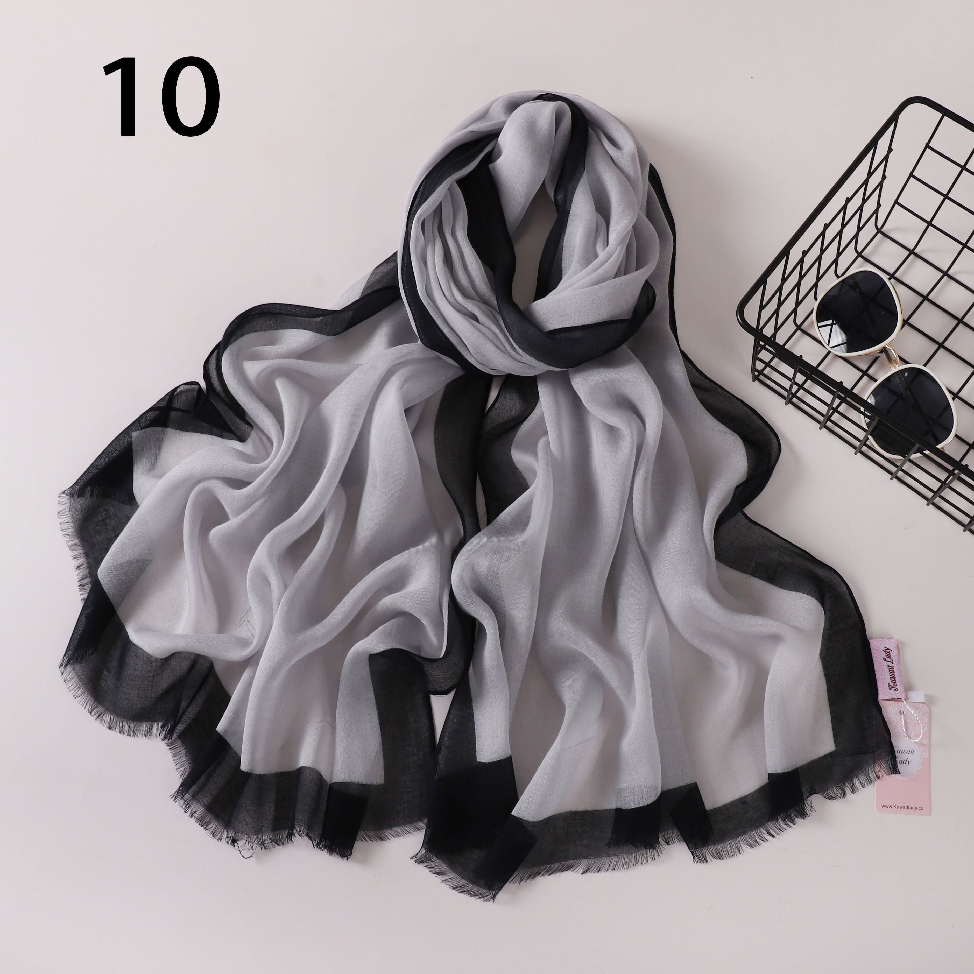 Frame Border Linen Scarf