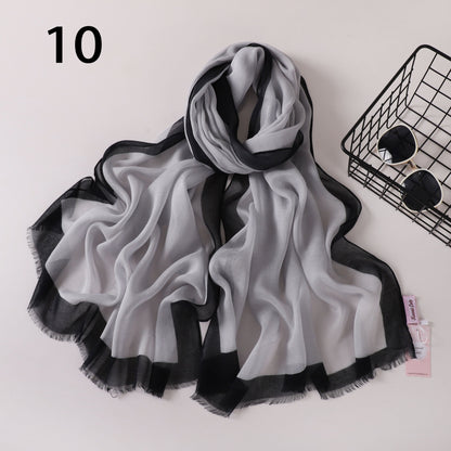 Frame Border Linen Scarf