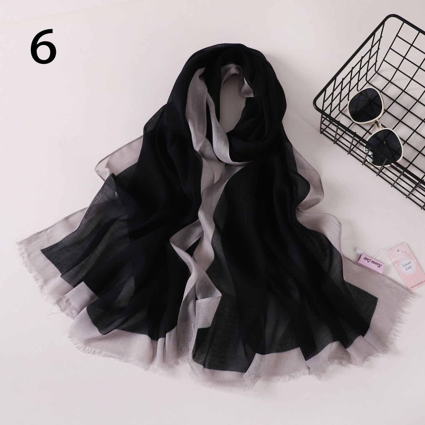 Frame Border Linen Scarf