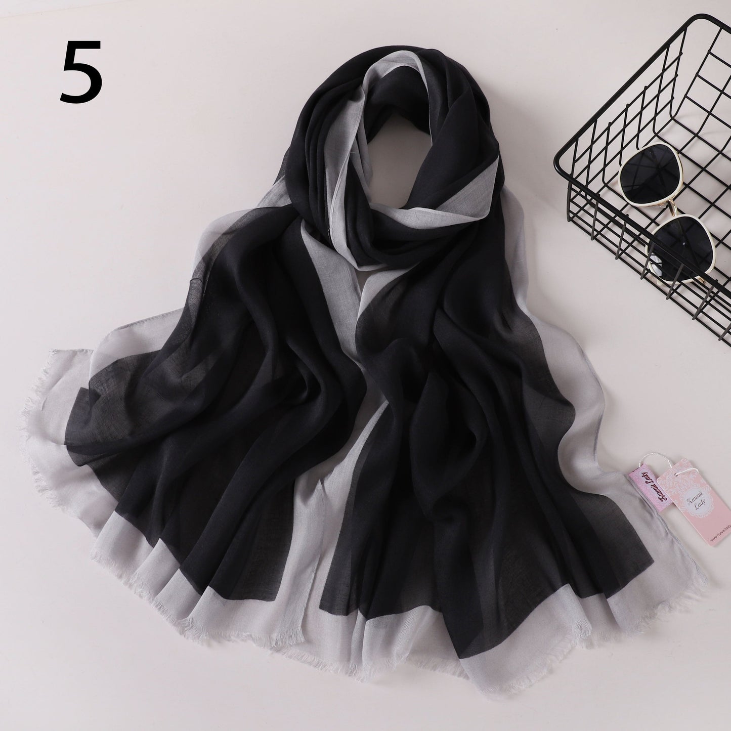 Frame Border Linen Scarf