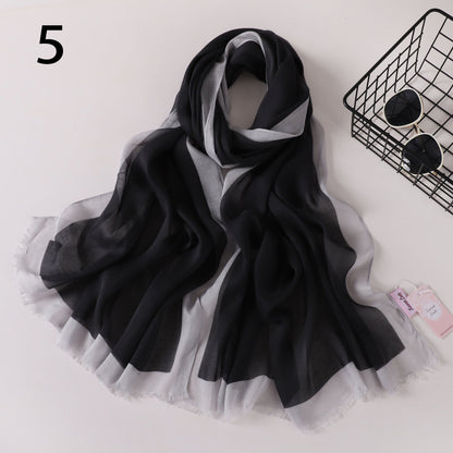 Frame Border Linen Scarf