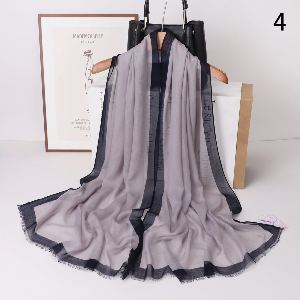 Frame Border Linen Scarf