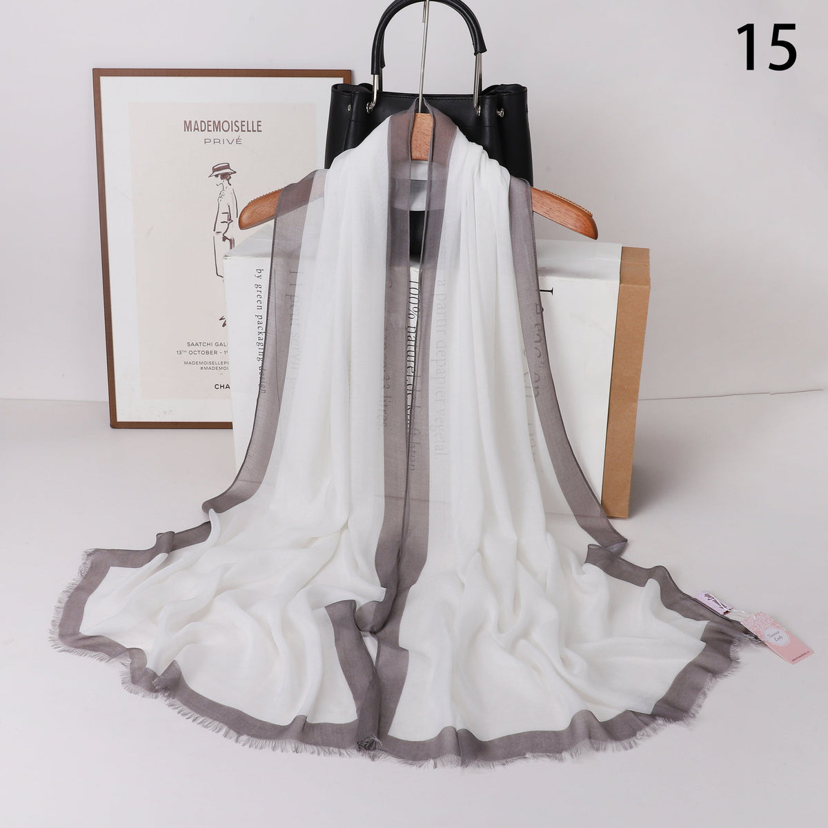Frame Border Linen Scarf