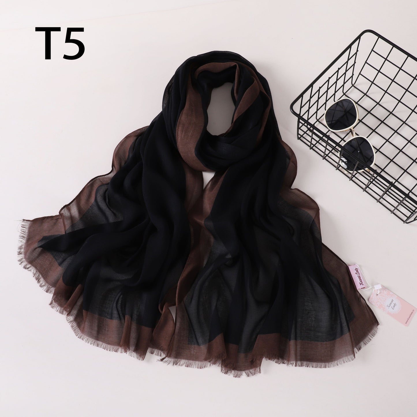 Frame Border Linen Scarf