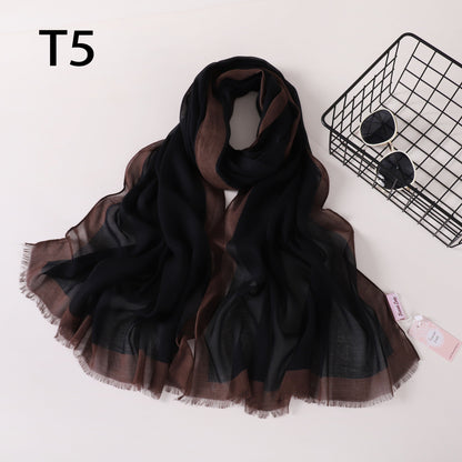 Frame Border Linen Scarf