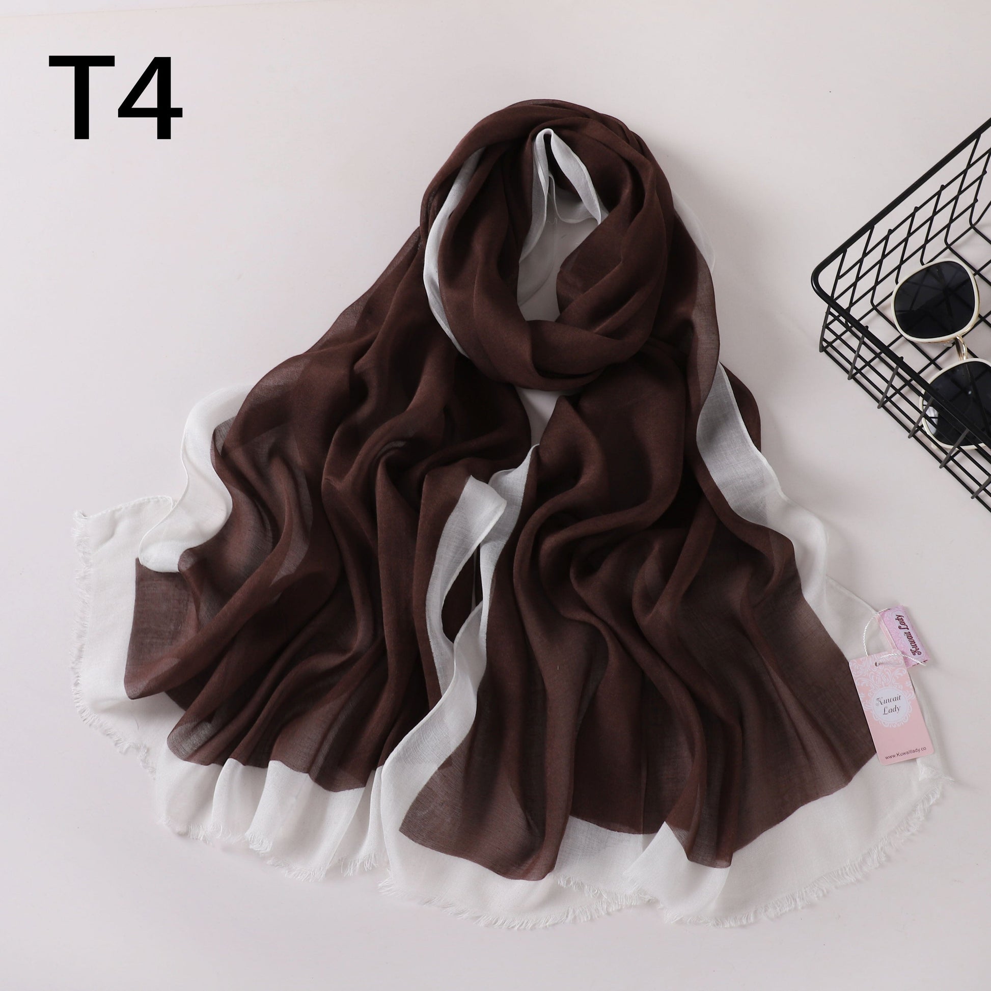 Frame Border Linen Scarf