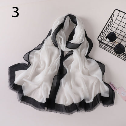 Frame Border Linen Scarf