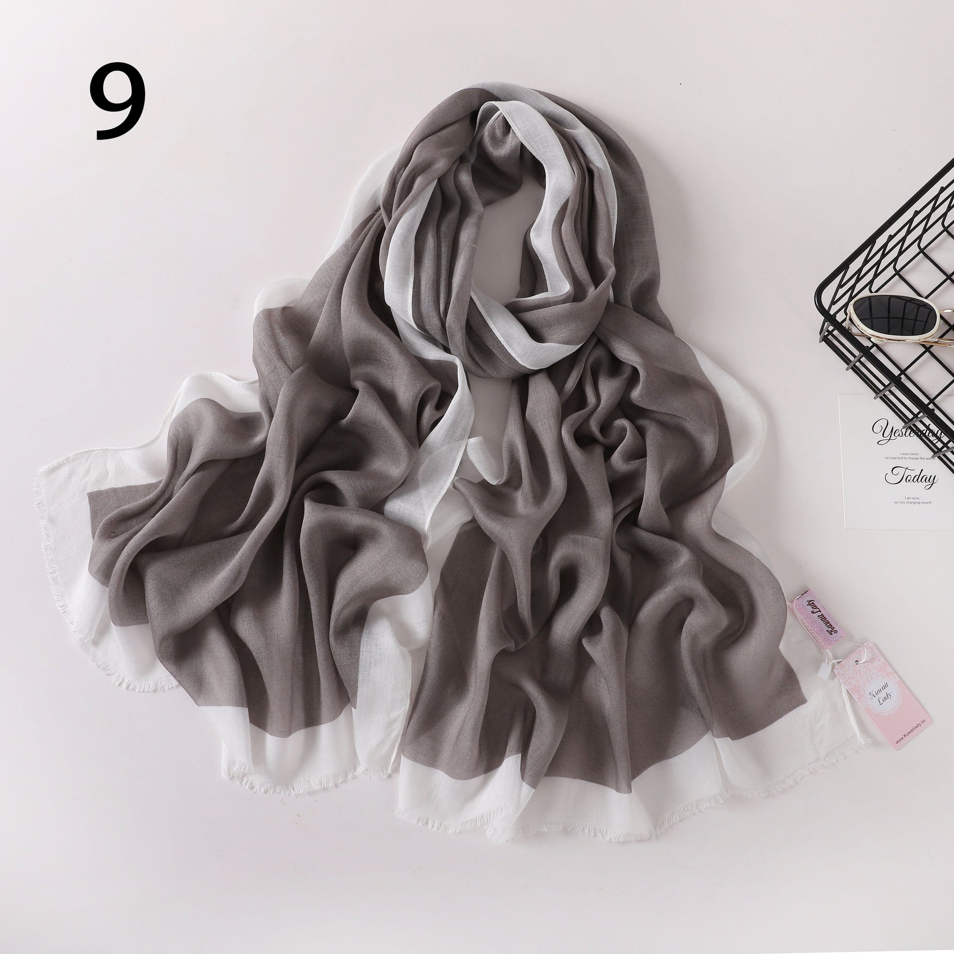 Frame Border Linen Scarf