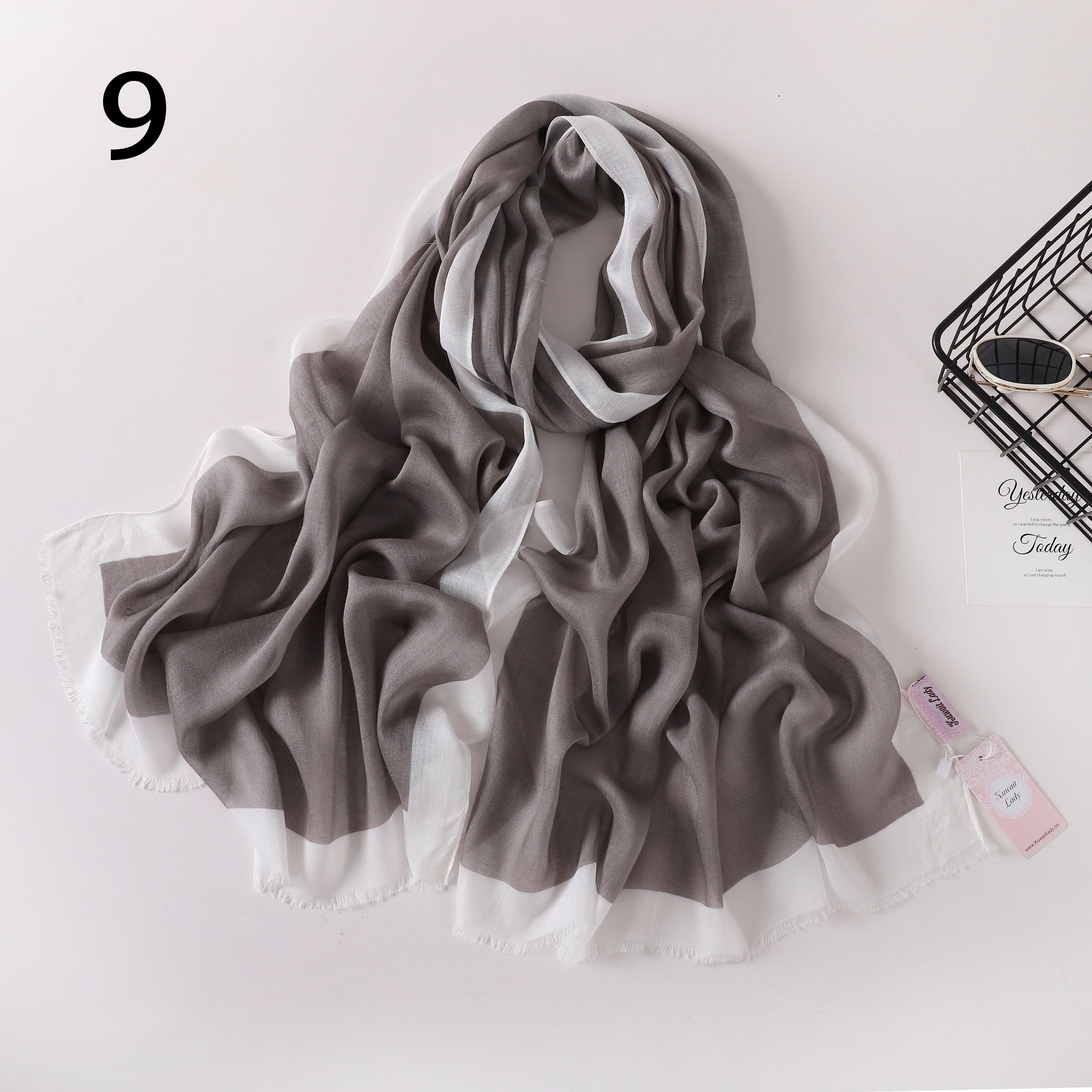 Frame Border Linen Scarf