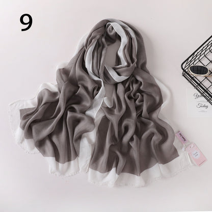 Frame Border Linen Scarf