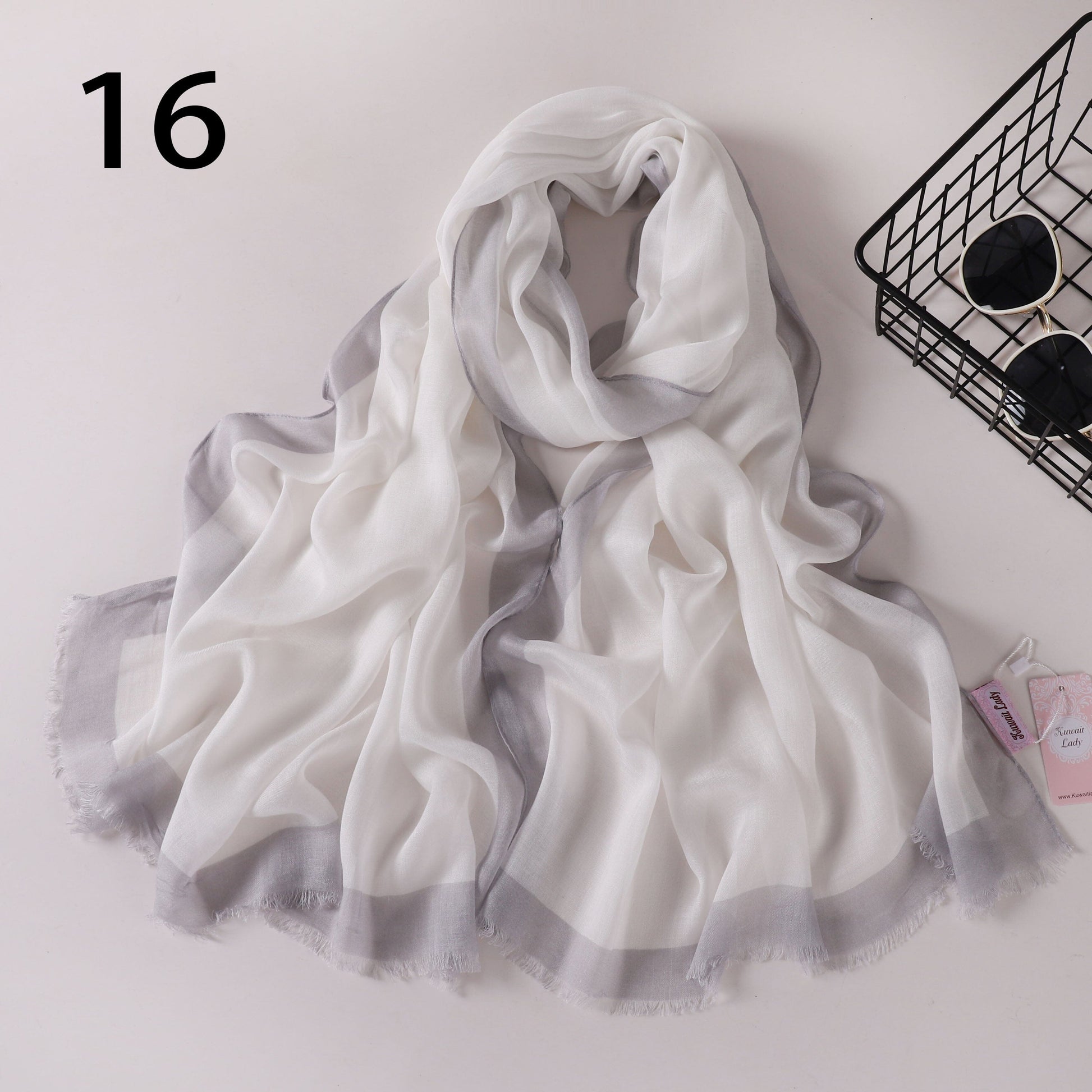 Frame Border Linen Scarf