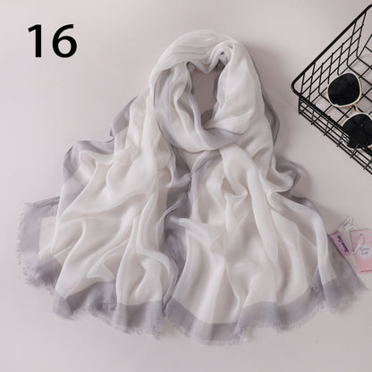 Frame Border Linen Scarf