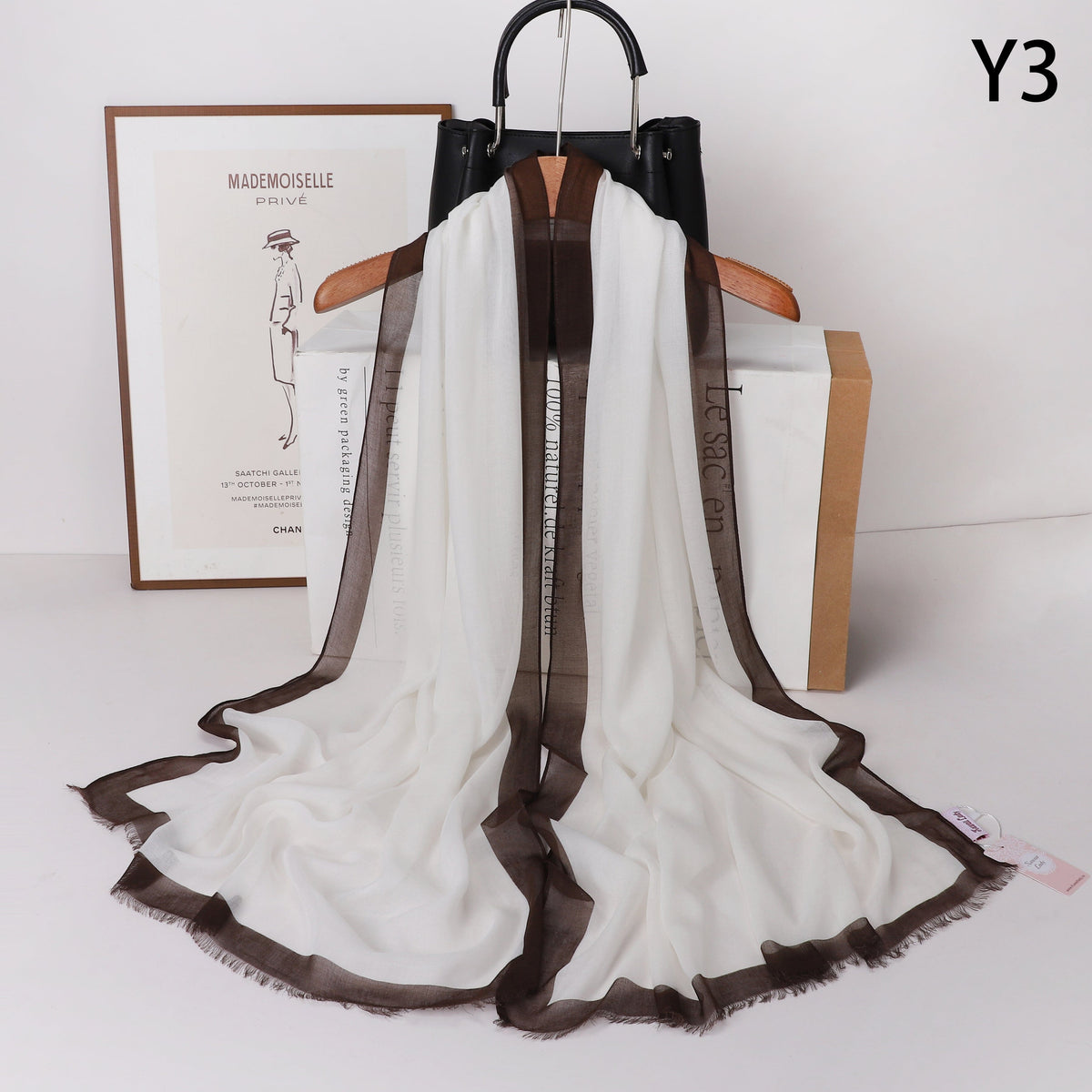 Frame Border Linen Scarf