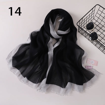 Frame Border Linen Scarf