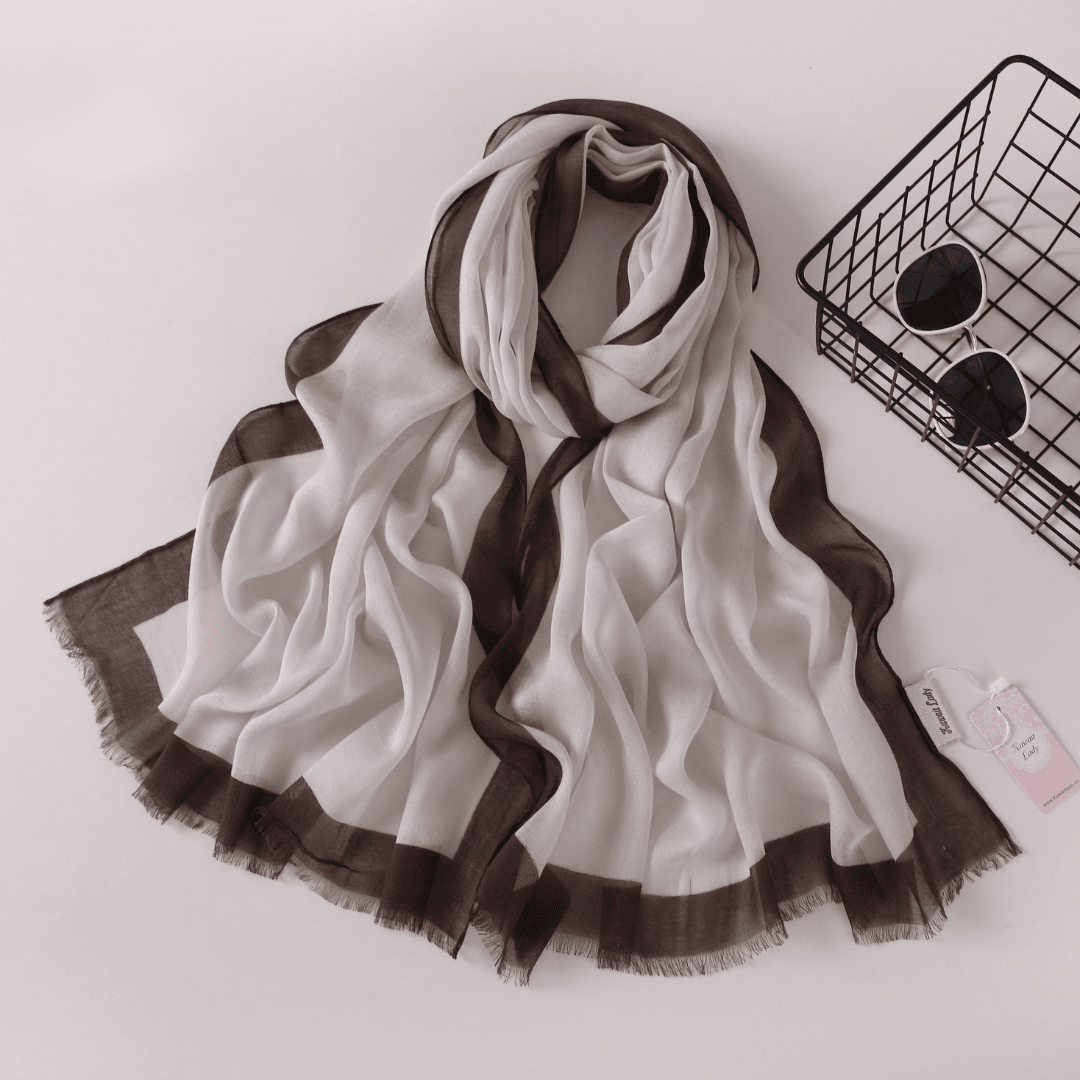 Frame Border Linen Scarf