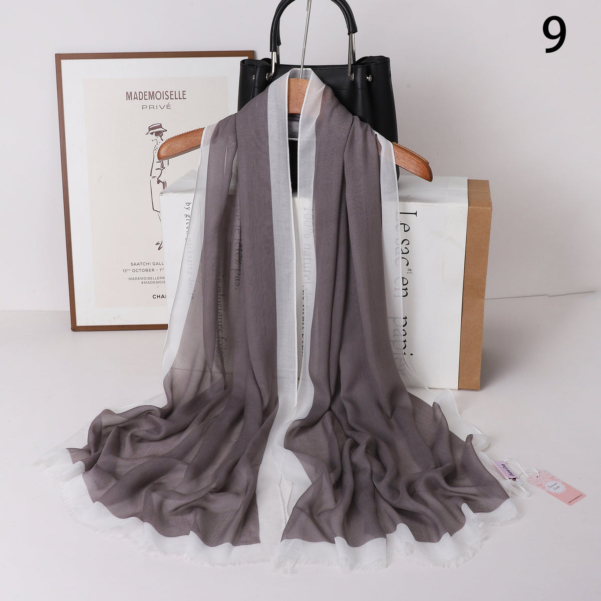 Frame Border Linen Scarf