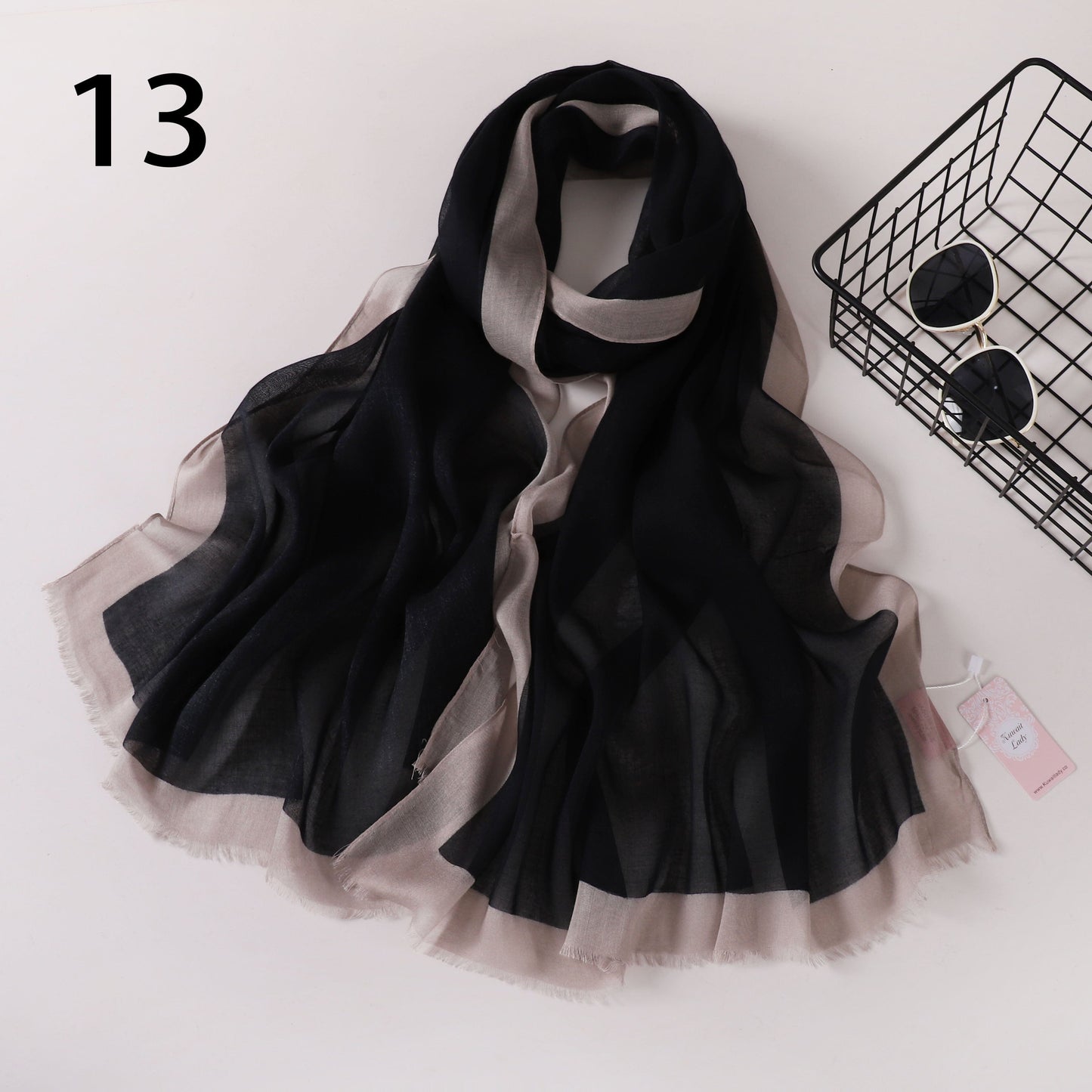 Frame Border Linen Scarf