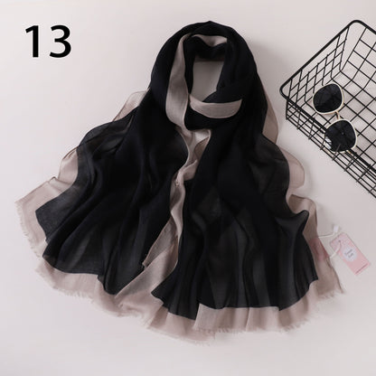 Frame Border Linen Scarf