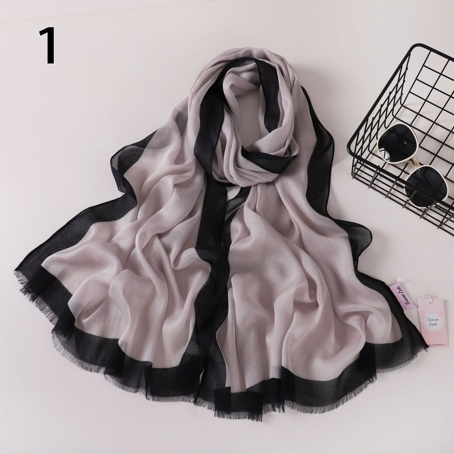 Frame Border Linen Scarf