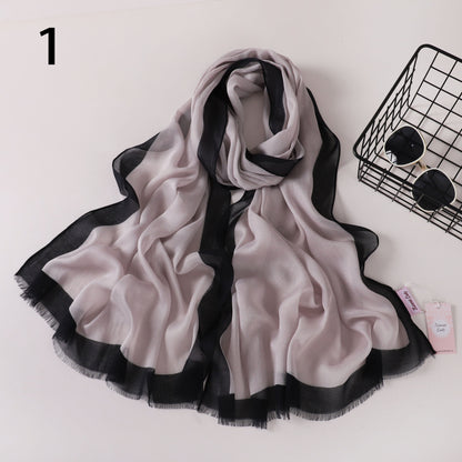 Frame Border Linen Scarf