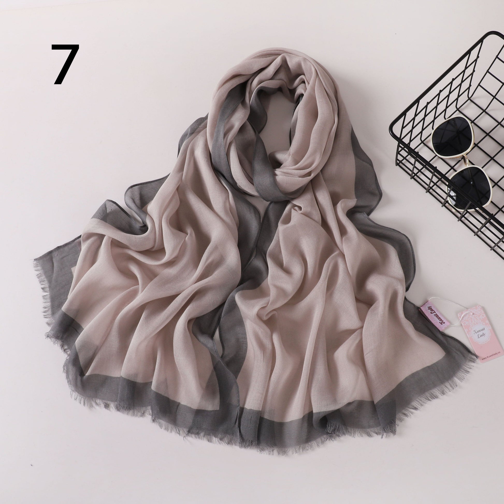 Frame Border Linen Scarf