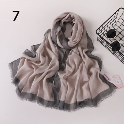 Frame Border Linen Scarf