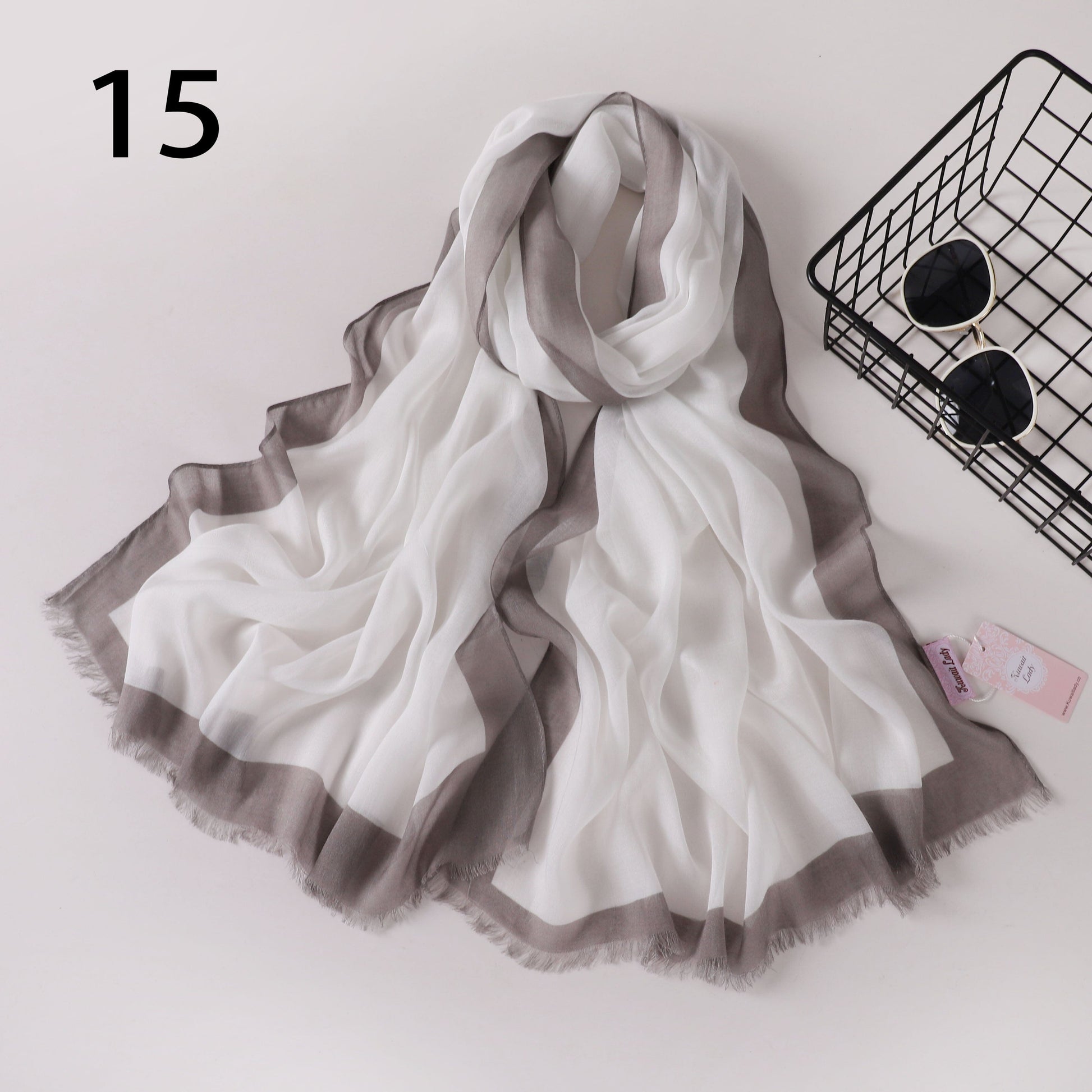 Frame Border Linen Scarf