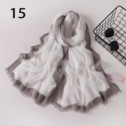 Frame Border Linen Scarf