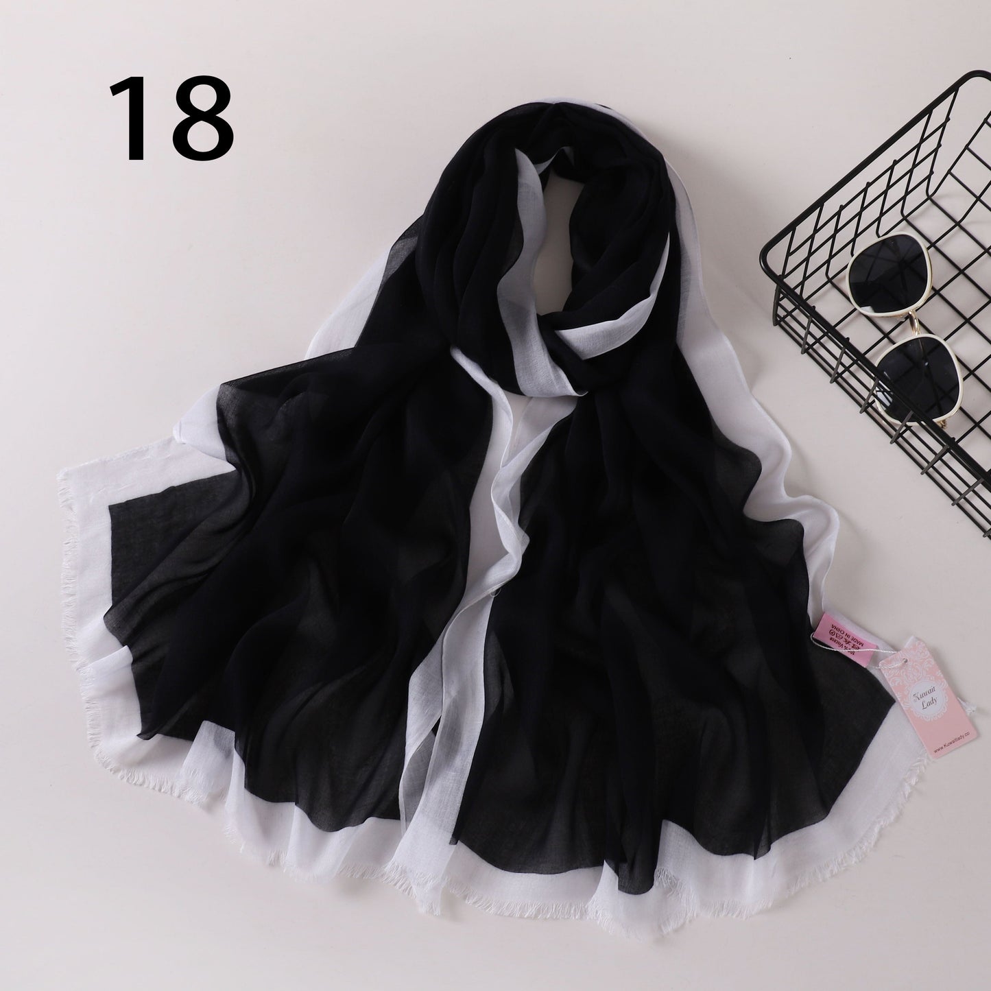 Frame Border Linen Scarf