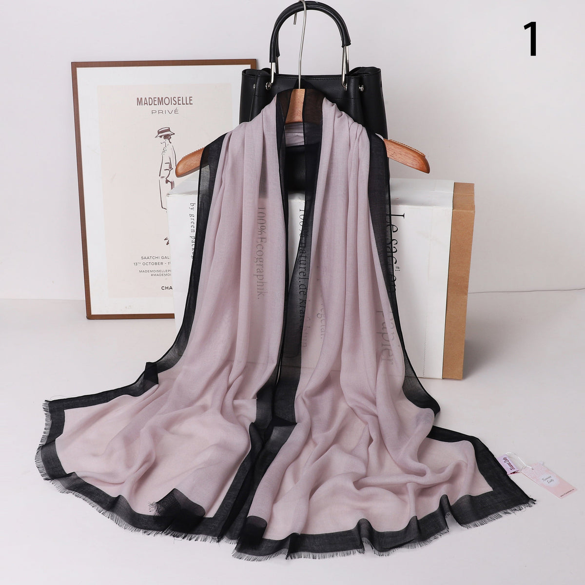 Frame Border Linen Scarf