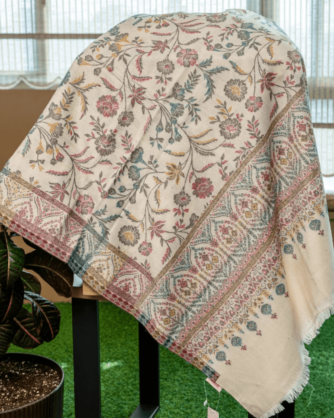 Garden Print Kashmiri Shawl