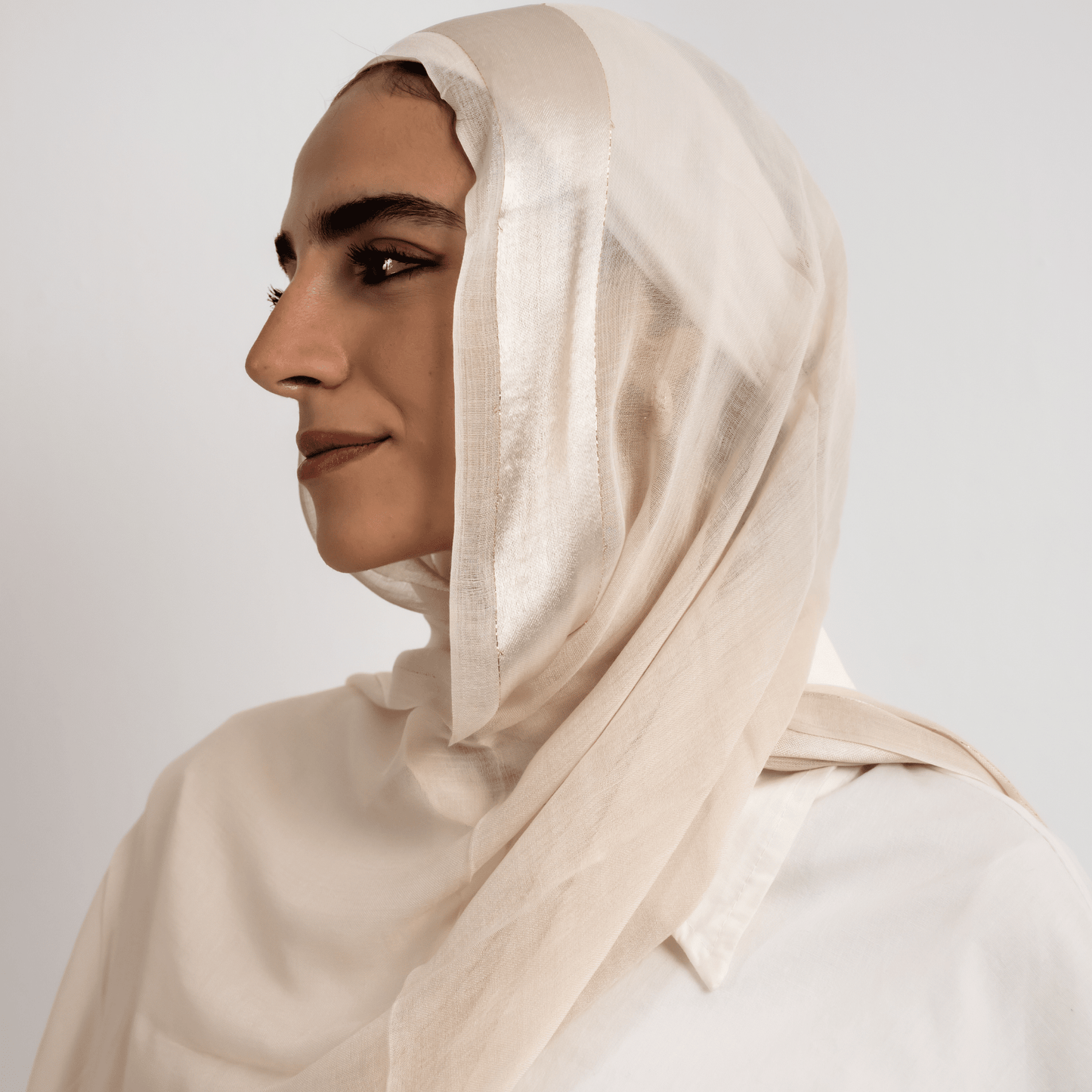 Golden Touch Satin Linen Scarf