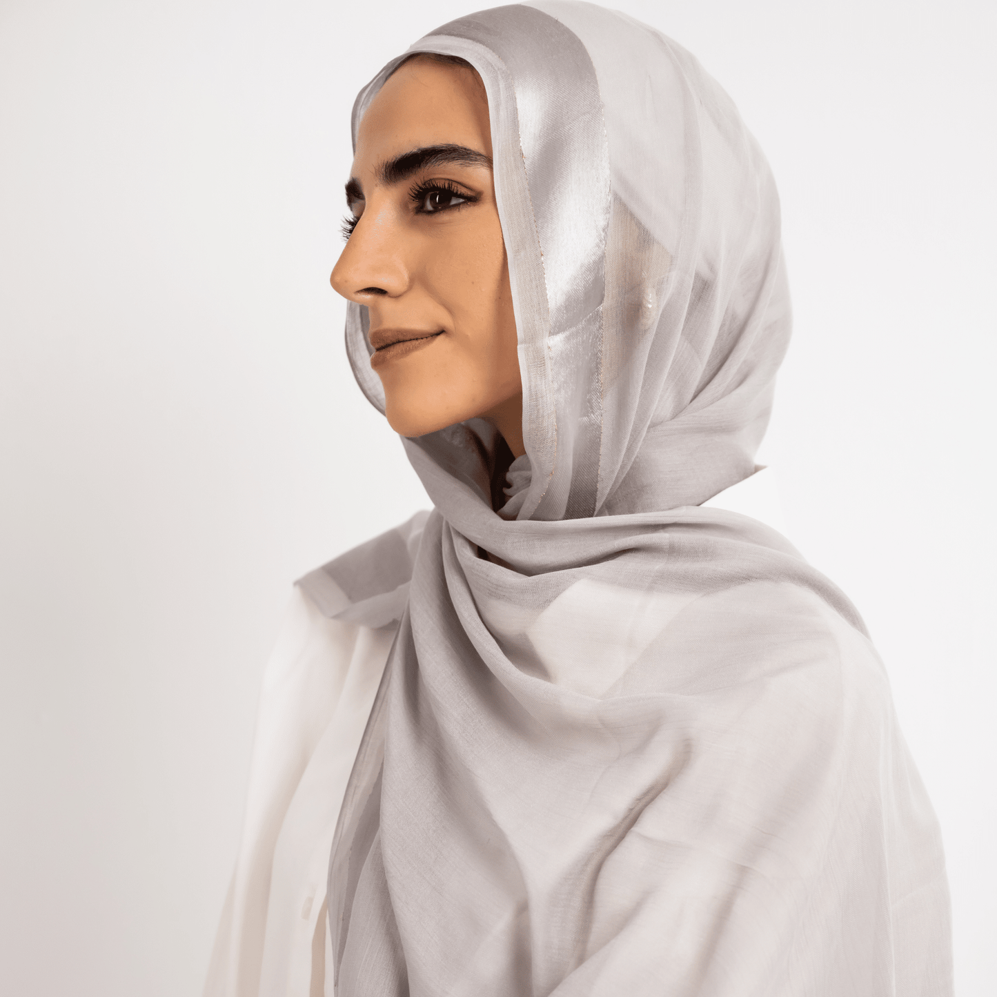 Golden Touch Satin Linen Scarf