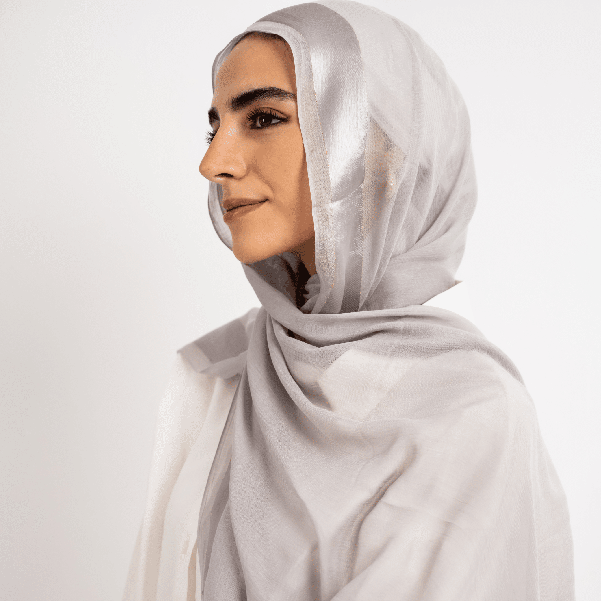 Golden Touch Satin Linen Scarf