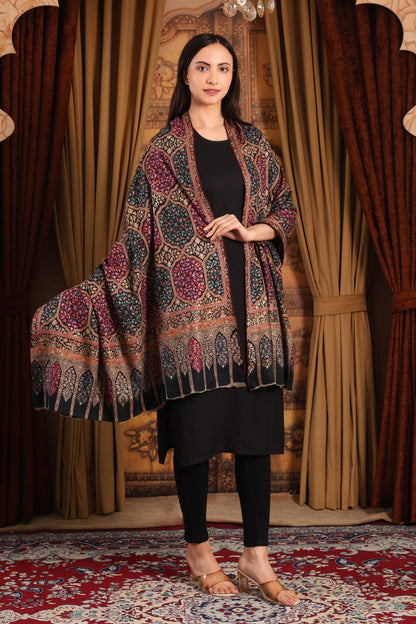 Hand Embroidered Kashmiri Pashmina Shawl