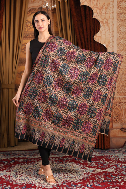 Hand Embroidered Kashmiri Pashmina Shawl
