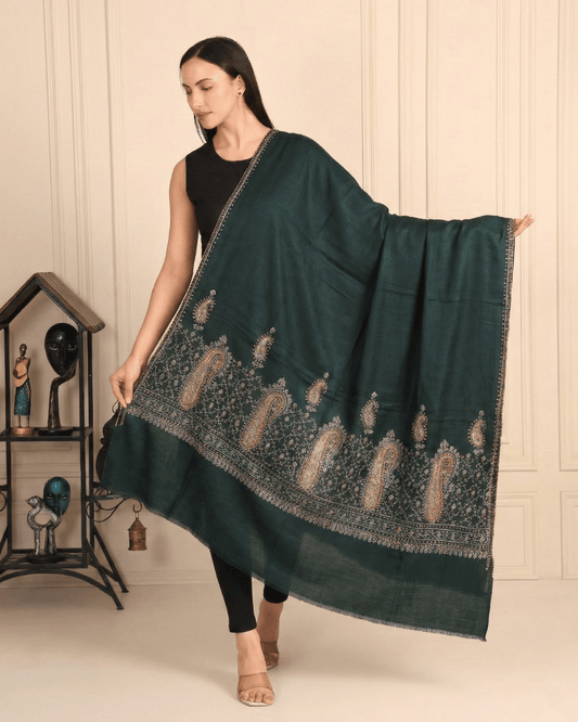 Handcrafted Paisley Border Shawl