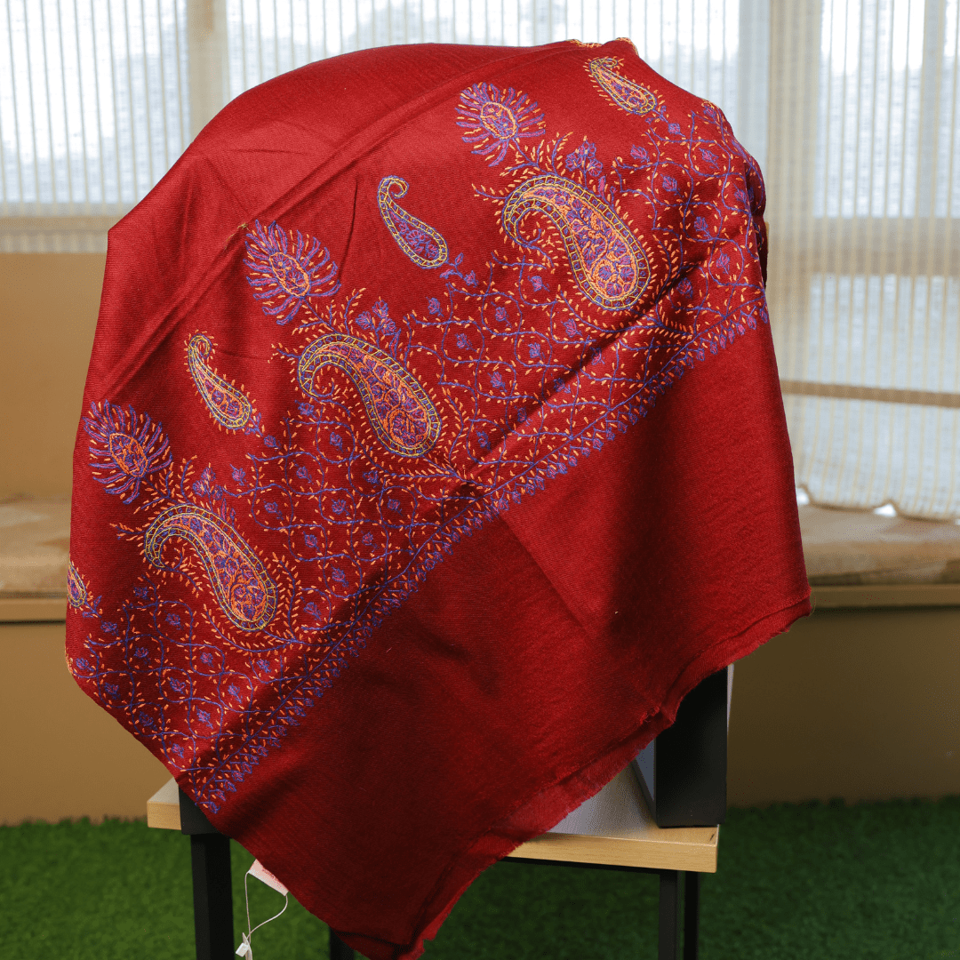 Handcrafted Paisley Border Shawl
