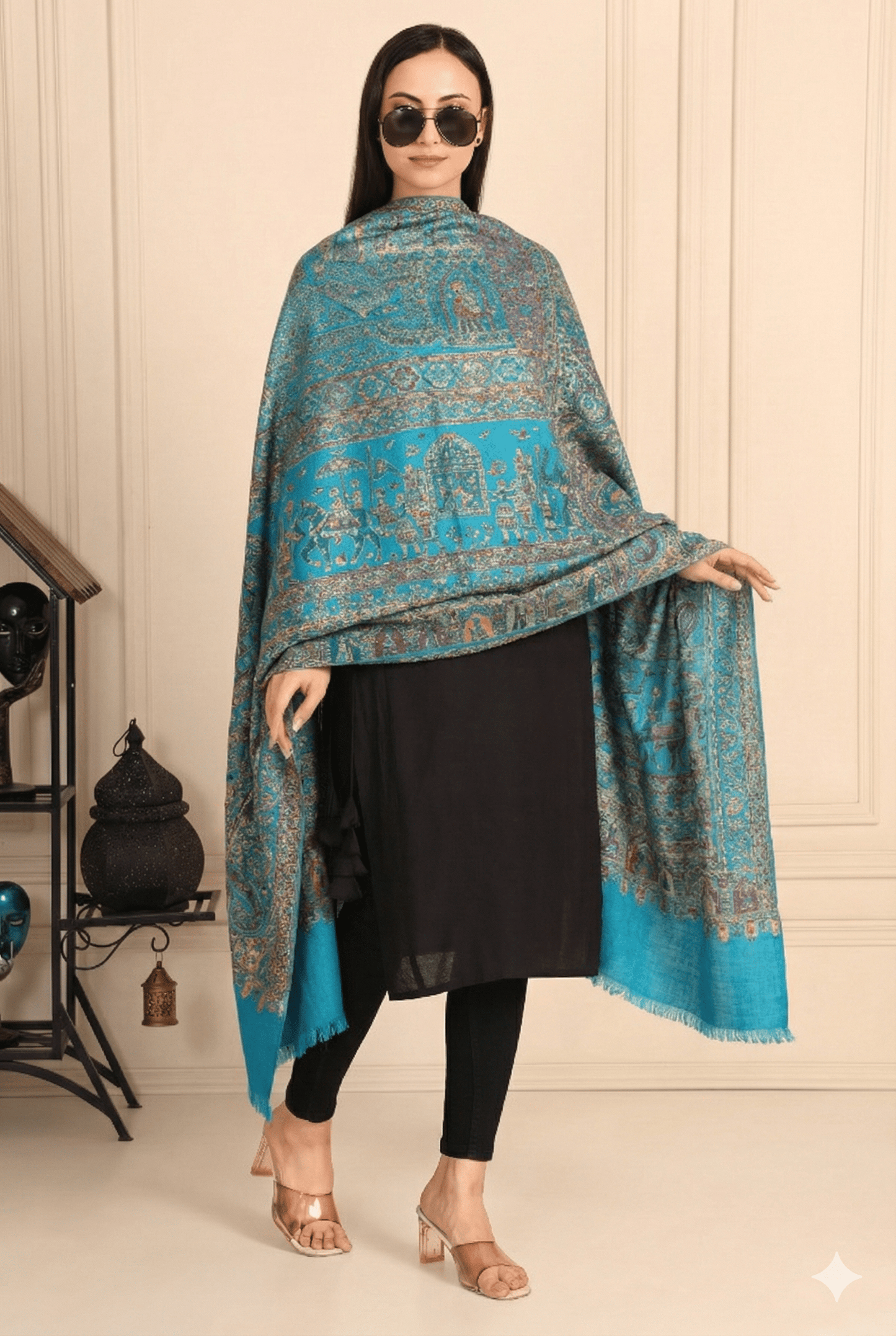 Indian Print Kashmiri Shawl