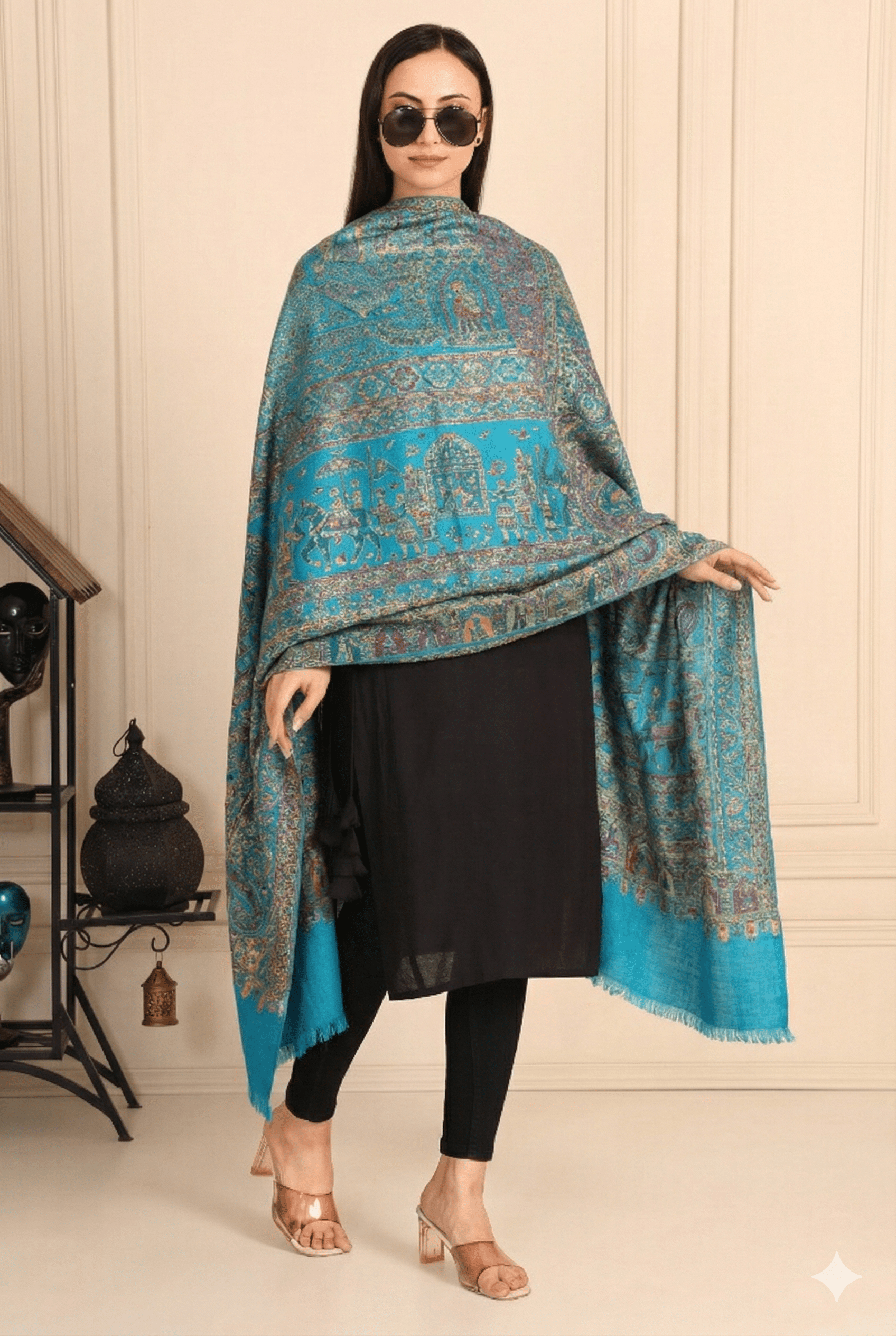 Indian Print Kashmiri Shawl