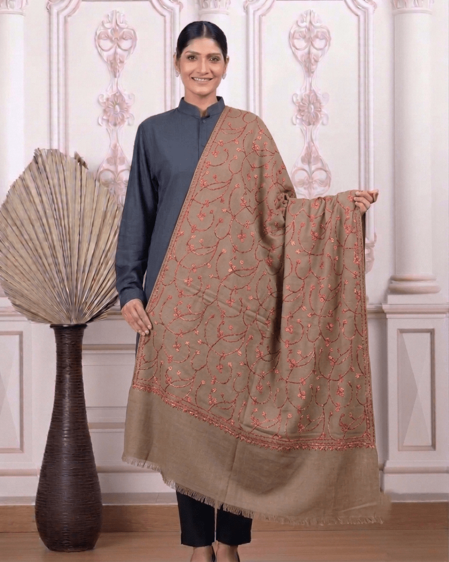 Jaalidar Hand Embroidered Shawl
