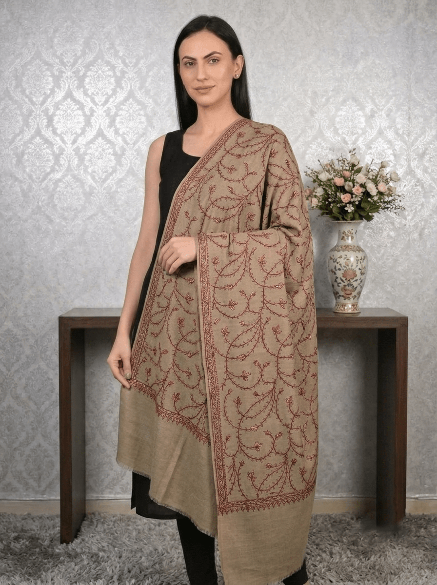 Jaalidar Hand Embroidered Shawl