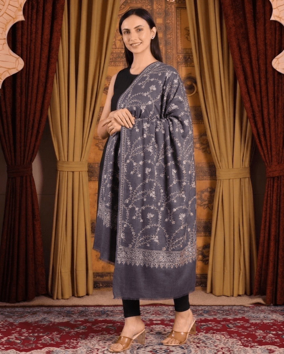 Jaalidar Hand Embroidered Shawl