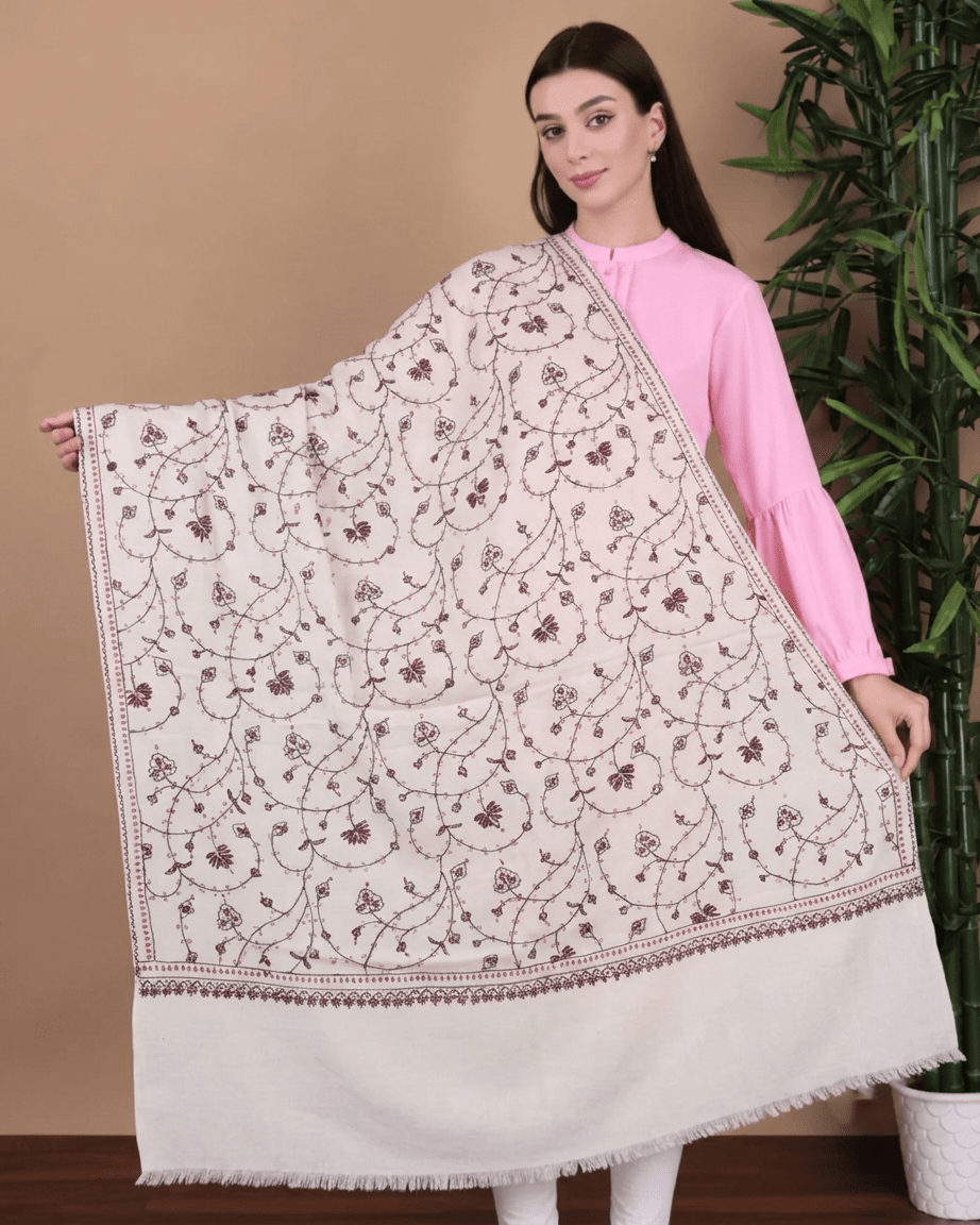 Jaalidar Hand Embroidered Shawl