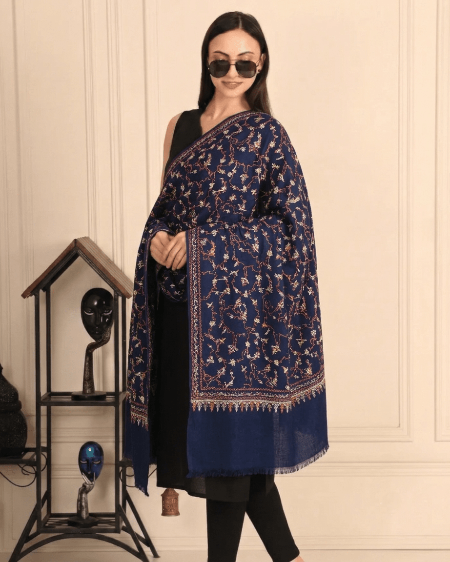 Jaalidar Hand Embroidered Shawl