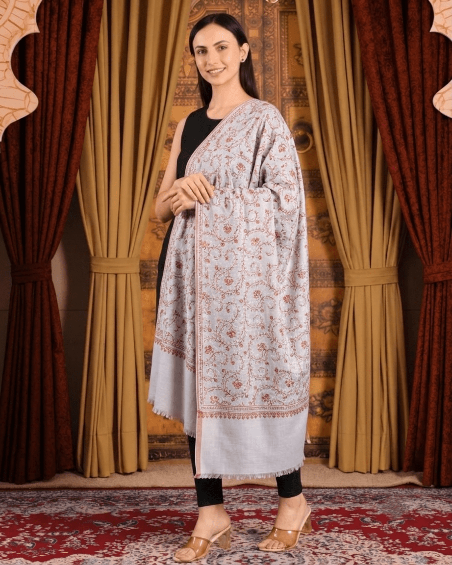 Jaalidar Hand Embroidered Shawl