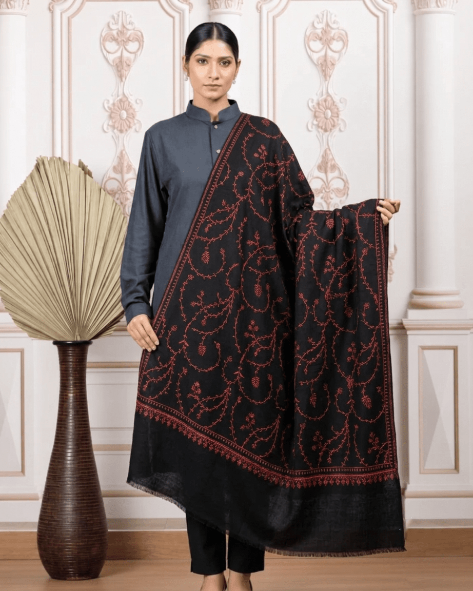 Jaalidar Hand Embroidered Shawl