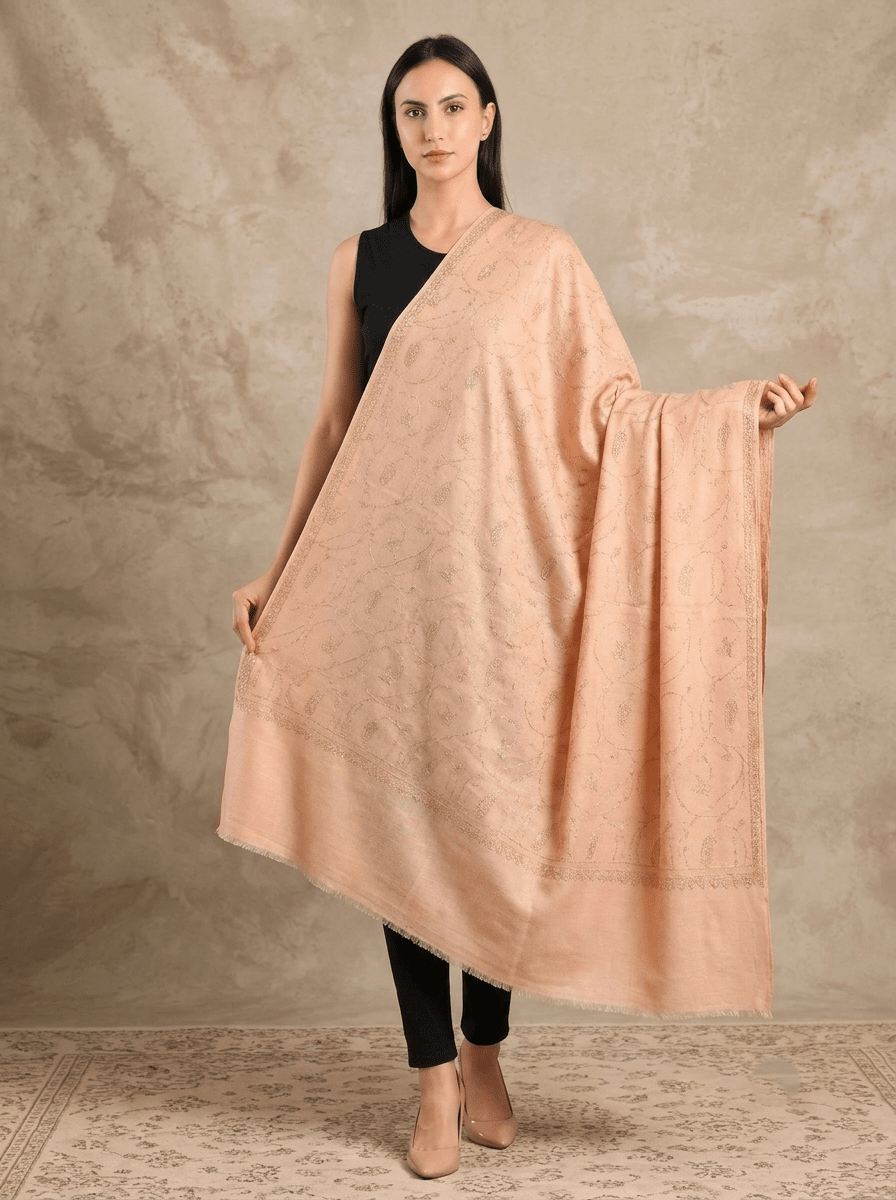 Jaalidar Hand Embroidered Shawl